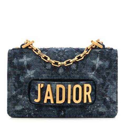 dior j'adior mini flap bag with chain|CHRISTIAN DIOR Denim Embroidered Mini J'Adior Chain Flap .